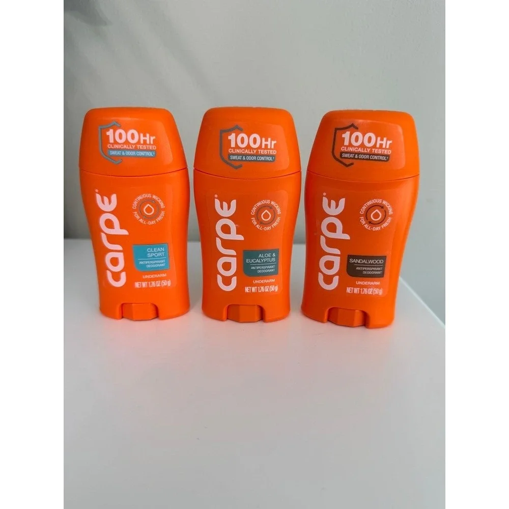 Carpe Antiperspirant Deodorant Unisex 1.76oz 3pk Multi-Scent Clinical NWT